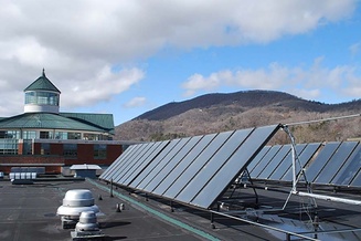 Solar thermal system on the Plemmons Student Union rooftop